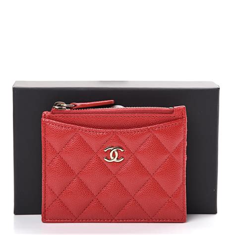 chanel card holder with zip